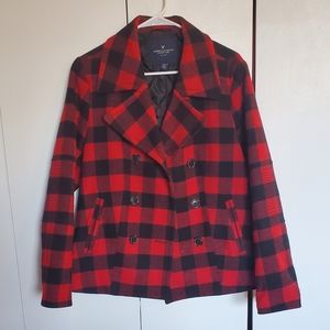 American Eagle buffalo plaid coat